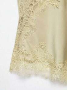 Nuevo Top de estilo lencería con decoración de encaje de moda europea para mujer, estilo veraniego - Amarillo oscuro - Ver 10