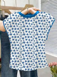 Nueva camiseta de manga corta con bloques de color y rayas, ropa de primavera/verano - Multicolor 3 - Ver 2