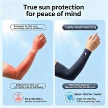 1 par de mangas protectoras de golf - Mangas de brazo de seda de hielo unisex para deportes de verano y actividades al aire libre - Mangas deportivas de enfriamiento y cómodas para exteriores, adecuadas para conducir, pescar, ciclismo, senderismo, correr - Blanco - Ver 6
