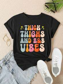 Women's Casual Short-Sleeve T-Shirt - Summer Style With Round Neck, Machine Washable, Ladies' T-Shirts, Casual Wear, Modern Look, Comfortable Fit

-White - 黑色 - 查看 2