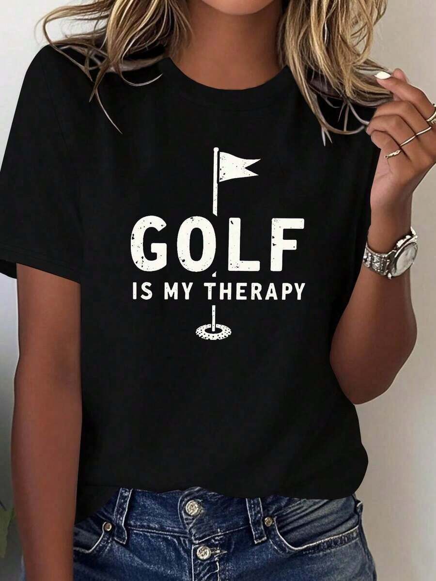 Playera de manga cortaminimalistamodernoPlusTamaño-PlusTamaño-Conjunto de ropaexclusivoparaentusiastas:unacamisetaeleganteycasualdecuelloredondoparamujeresdetallasgrandes,conunestampadoquedadosESMITERAPIA'yelementosdebanderaperforada,perfectaparaprimaverayverano. Camisa de mujer Casual 100% Algodón 100% Algodón - Negro - Ver 1