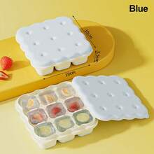 New PP Pressed Ice Tray With Lid, Cookie Ice Tray, Refrigerator Freezing Mold - 藍色 - 查看 13