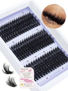 208Cái Lông Mi Giả DIY 80D+100D Bồng Bềnh Nối Mi Riêng Lẻ, Hiệu Ứng 5D Lông Mi Kịch Tính, Dụng Cụ Trang Điểm, Phù Hợp Sử Dụng Tại Nhà, Trang Điểm Hàng Ngày, Cụm Lông Mi Hóa Trang, Cụm Lông Mi, Lông Mi Riêng Lẻ, Lông Mi, Lông Mi Giả. Phù Hợp Mặc Mùa Hè. - D - Xem 5
