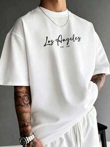 This Modern Men's Unisex Short-Sleeved T-Shirt Features A Crew Neck And A Casual Yet Stylish Design, Perfect For Everyday Wear And School. Made From Comfortable Fabric, It's A Summer Essential. One-Piece Construction, Machine Washable. - Summer Wear Breathable - 白色的 - 查看 1