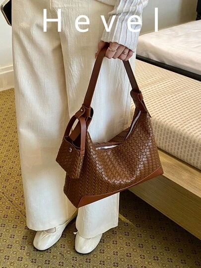 Hevel,New Woven Texture Solid Color Women Bag, Hobo Bag,Fashion Handbag & Shoulder Bag,Bags For Woman,Hanging Small Bags