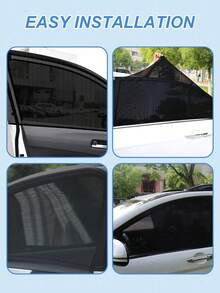 1 par de malla de sombrilla para ventana de coche pequeño, de doble capa de alta elasticidad anti-insectos, transpirable, instalación sin herramientas, protección de privacidad, adecuado para sedanes compactos y hatchbacks - A - Ver 9