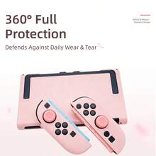 Bộ sản phẩm màu hồng - Phù hợp với máy chơi game Switch 2, ốp bảo vệ chống rơi, bề mặt mờ, dành cho máy cầm tay NS. Bộ sản phẩm bao gồm một ốp bảo vệ và 2 nắp bảo vệ cần điều khiển. - Xem 6