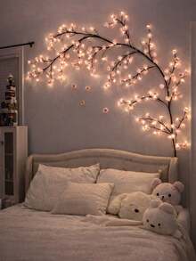 1pc Cherry Blossom Branch Light, 8 Flashing Modes, Suitable For Indoor/Outdoor Use In Spring/Summer, Applicable For Wedding Decor, Party Ambiance, Valentine's Day, Christmas, Birthday, Graduation Ceremony And More - ánh sáng trắng ấm áp - Xem 4