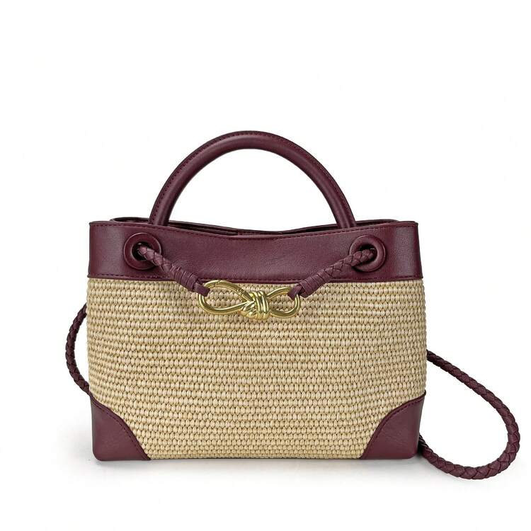 BV Bottega Small Andiamo Bolso de mujer tejido a mano de cuero genuinoBolsodebolso de manotipocuboconpatróntejidoparamujer,bolsodemarca,elegantebolsodemanoparaseñorabolsaderegaloexquisita,bolsodebolso de manodelujoparamujer,bolsocruzadodemodaparamujer,adecuadoparachicas,estudiantesnivel universitariodamasdeoficina,madresdemedianaedadparausodiario,comprasoficina,clase,reuniones,citas,actividadesalairelibretambiénunregaloidealparaBolso de mano y bandolera de paja tejida para mujer, novedad 2026, con hebilla en forma de ocho y lazo metálico, diseño sencillo con contraste de colores. - Teja - Añade 11