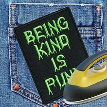 1pc "Be Kind Punk" Iron-On Patch, Embroidered Lettering Applique - Easy DIY Decoration For Clothes, Hats, Jackets, Backpacks And Other Accessories - C - View 7