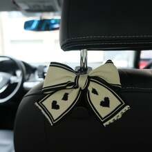 AD 1pc New Bowknot Car Seat Back Hook, Multi-Function Storage Hanger, Creative Decor Accessory - Fabric Bow - View 17