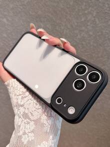 Full-Coverage Shockproof Black Acrylic Hard Phone Case, Compatible With IPhone 17 Pro Max/17 Pro/17/16 Pro Max/16/16 Pro/16 Plus/15/15 Pro Max/15 Pro/15 Plus/11/12/13/14 Pro Max/12 Pro/12 Pro Max/13 Pro/13 Pro Max/14 Pro/14 Pro Max - Black - View 7