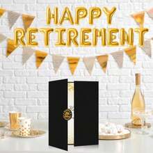 Retirement Party Decorations, Large Happy Retirement Card For Woman Man, Retirement Guest Book Farewell Gifts For Coworkers - Vàng xanh - Xem 5
