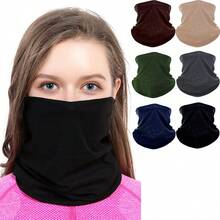 6Pcs Classic Solid Seamless Headband, Neck Gaiter, Face Covering, Outdoor Face Wrap, Neck Warmer, Bandana, Balaclava, Ski Face Mask, Lightweight And Breathable, Suit Running, Hiking, Yoga, Cycling, ATV. - Multicolor - View 7