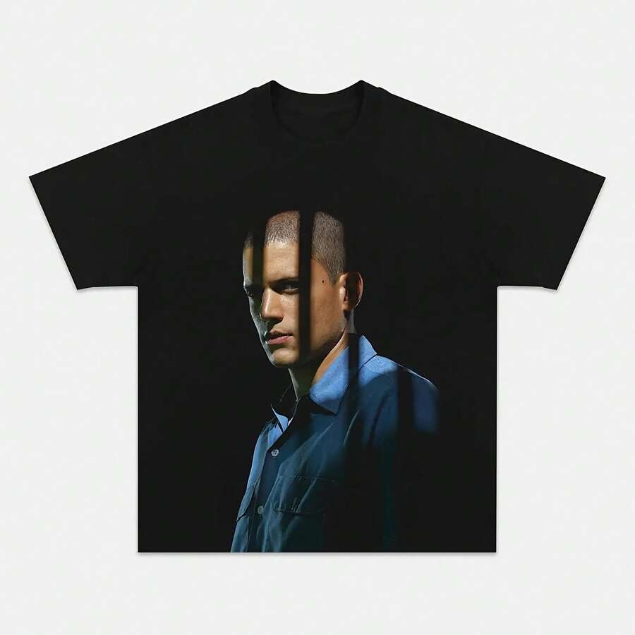Camiseta Vintage de Prison Break Michael Scofield para hombre y mujer, camiseta informal de algodón con estampado de serie de televisión Retro, camiseta de manga corta - forma - Ver 1