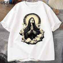 Camiseta cristiana con gráfico de la Virgen María, camiseta Unisex de fe, camiseta de dad o Pascua, camiseta de algodón, ropa de manga corta - forma - Ver 1