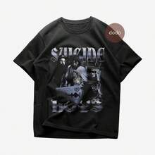 None S Uicideboys Lightning Collage Print Crew Neck T-Shirts Casual Wear - 黑色 - 查看 1