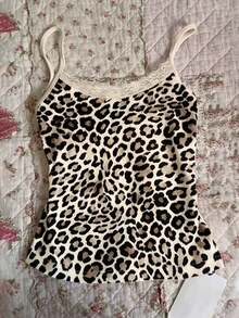 Top de tirantes casual de mujer con patchwork de encaje y rayas - Multicolor - Ver 6