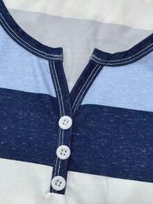 Camiseta de tirantes con estampado de palmeras para mujer - Azul - Ver 3