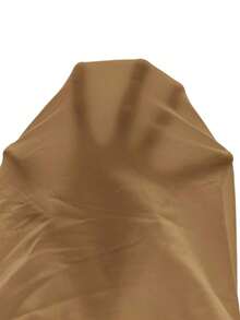 -E Elegante conjunto de vacaciones para mujer con top de tirantes finos, ajuste ceñido, de satén beige con ribete de encaje - Marrón Mocha - Ver 8
