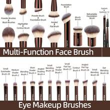 MAANGE Brochas de Maquillaje Profesional 20 Piezas Set de Brochas Maquillaje de Aluminio con Estuche de Terciopelo Sombra de Ojos en Polvo para Base de Maquillaje Perfecta para Regalar(Marrón) RDAH - Marrón - Ver 3