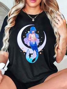 Camiseta unisex, para mujercasualredondocuellocamisetaimpresoconsirenadibujos animadospatrónnegrotelaprimaverayveranoserielavado a máquinaflojoversiónregularmangasin cinturónsuéterestilonopechoalmohadillatejido de puntotelacuadradometrotelapesoalmacénentregasuavecomodidaddisfrutadescuentoadecuadoparaPascuaHalloweenDía de Acción de GraciasNavidadetc. ropa de mujer, blusas para mujer, tops para mujer, playeras para mujer, Tela ligera y transpirable, conjuntos casuales para mujer, Ropa para clima cálido, Diseño divertido, Ideal para jugar al aire libre - Multicolor - Ver 6