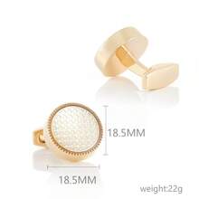 1pc Round CD-Shaped Enamel Metal Cufflinks, For Men's Formal Shirt - Multicolor - View 5
