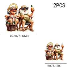 1/2/3/Piezas Pareja divertida bebiendo cerveza, humor peculiar de abuelos, para DIY en camiseta, bolsa y gorra, camiseta | Impresiones fáciles de aplicar, camiseta linda - Multicolor - Ver 8