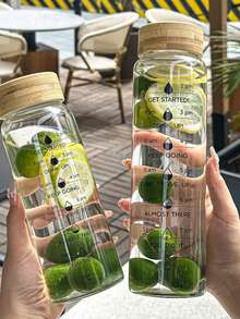 1pc 1000ml Large Capacity Glass Tea Cup With Tea Infuser, Heat-Resistant, Portable For Men And Women - Multicolor - View 5