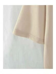 Basic T-Shirt With Adorable Cat Print, Loose And Comfortable - Beige - View 3