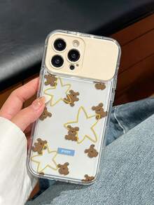 象牙色 TPU 五芒星熊彩绘翻盖镜面手机壳，简约镜面支架防震手机保护套，兼容 17 Pro/17 Air/17/17 Pro Max、16/11/16 Pro/16 Plus/16 Pro Max/16 e/15 Pro Max/13/14/12/XS/XR/7G/8 Plus/XR/7/8 - 彩色 - 查看 4