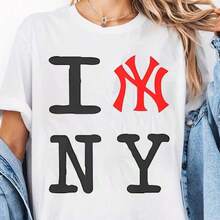Cute Premium Unisex Casual T-Shirts, New York City T-Shirt, Baseball T-Shirt, New York City T-Shirt - 白色 15 - 查看 6