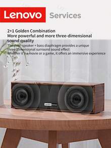 Lenovo 联想 C01 台式电脑音箱，配备 HiFi 立体声，USB 供电多媒体条形音箱，低音强劲，音量可调，适用于 PC、笔记本电脑、游戏和办公设备。 - 查看 6