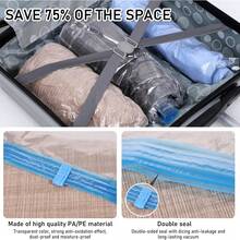 15pcs Reusable Vacuum Storage Bags, PE Plastic Compression Bags Without Air Pump, Suitable For Packing Luggage, Closet & Dorm, Storage For Clothes & Bedding - View 5