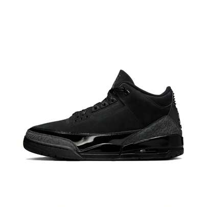 Nike Jordan Air Jordan 3 Black Cat, Anti-Slip And Durable Mid-Top Retro Basketball Shoes, Men's, Black