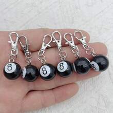 Bộ 3/6 móc khóa bi-a đen số 8, móc khóa cặp sách và túi xách, rất phù hợp cho người đam mê bi-a, móc khóa mặt dây chuyền thời trang. - Nhiều màu - Xem 2