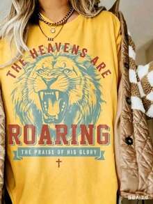 Cute And Casual Unisex T-Shirts, Premium Fabric, Boho Christian T-Shirts, T-Shirts With Bible Verses, T-Shirts For Christians, Jesus Clothing, Faith T-Shirts, Casual Short Sleeve T-Shirts For Men And Women - 黃色 - 查看 3