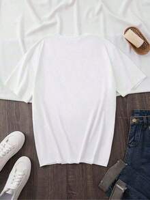 Camiseta Casual de Manga Corta con Cuello Redondo para Mujer - Estampado de Koala Durmiendo, Transpirable, para Primavera y Verano, Lavable a Máquina, Corte Regular, Ajuste Delgado y Cómodo, Tela Suave, Transpirable y Confortable - Blanco - Ver 2
