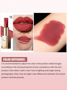 Pudaier 1pc Pink Nude Waterproof Non-Fading Lipstick, Suitable For All Skin Tones, Perfect Valentine's Day Gift For Her - 15 - View 7