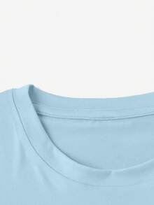 Hot Wife Summer Slogan Print T-Shirt, Summer Vacation Themed Short Sleeve Vacation Outfits Women Beach Outfits For Woman Women's Swimwear Beach Top - 淺藍色 - 查看 10
