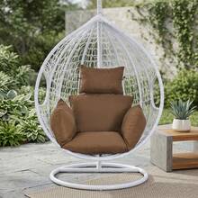 Thick Swing Chair Cushion, Soft Hammock Seat Pad, Breathable Hanging Egg Chair Pillow, Indoor/Outdoor Cozy Lounger Pad, Removable & Washable - 咖啡棕 - 查看 11