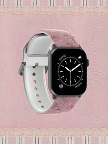 1件粉色西部牛仔風格靴子與帽子圖案矽膠錶帶，適用於Apple Watch 38mm 40mm 41mm 42mm 44mm 45mm 46mm 49mm，柔軟舒適可更換運動錶帶，適用於Apple Watch Series Ultra/S11/S10/SE/8/7/6/5/4/3/2/1，獨特個性化風格智慧手錶錶帶，情人節禮物時尚配件錶帶 - 彩色 - 查看 3