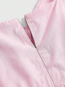 Kawaii Blusa con cuello asimétrico y ribete de volantes de moda Y2K para mujer - Rosa Pálido - Ver 4