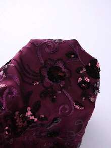 Top de tirantes finos sin mangas con envolvente cruzado y lentejuelas, moda de verano - Morado - Ver 5