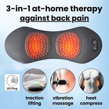 Masajeador de espalda 3 en 1, almohada lumbar, almohadilla protectora para la cintura al dormir, masajeador eléctrico para aliviar el dolor de cintura al acostarse. - Masajeador de espalda estadounidense - Ver 1