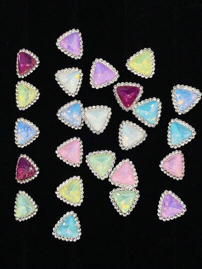 10颗/包 三角形摩卡色水钻 DIY缝纫装饰配件，适用于服装、鞋子、包包、发饰