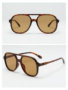 8pcs PC Material Double Bridge Large Frame High Quality Minimalist Stylish Glasses, Suitable For Travel, Vacation, Casual Occasions, Daily Wear - 8pcs - View 3