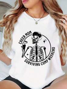 Camiseta de manga cortara mujeres amantes del café - Blusa casual de cuello redondo con estampado de granos de café y taza, top semitransparente para atuendo casual de primavera y verano, lavable a máquina - Blanco - Ver 2