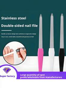 4 Pieces Professional Double-Sided Nail Files, For Creating Smooth And Shiny Nails - Highly Suitable For Both Home And Salon Use - Multicolor - View 3