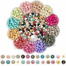 1 Bộ hạt chữ cái tròn dẹt bằng acrylic nhiều màu, hạt chữ cái rời màu Macaron, hộp đựng 13 ngăn hình cỏ ba lá, phụ kiện trang sức tự làm vòng tay, dây chuyền, dây đeo điện thoại in chữ cái đầu tên. - Nhiều màu - Xem 2